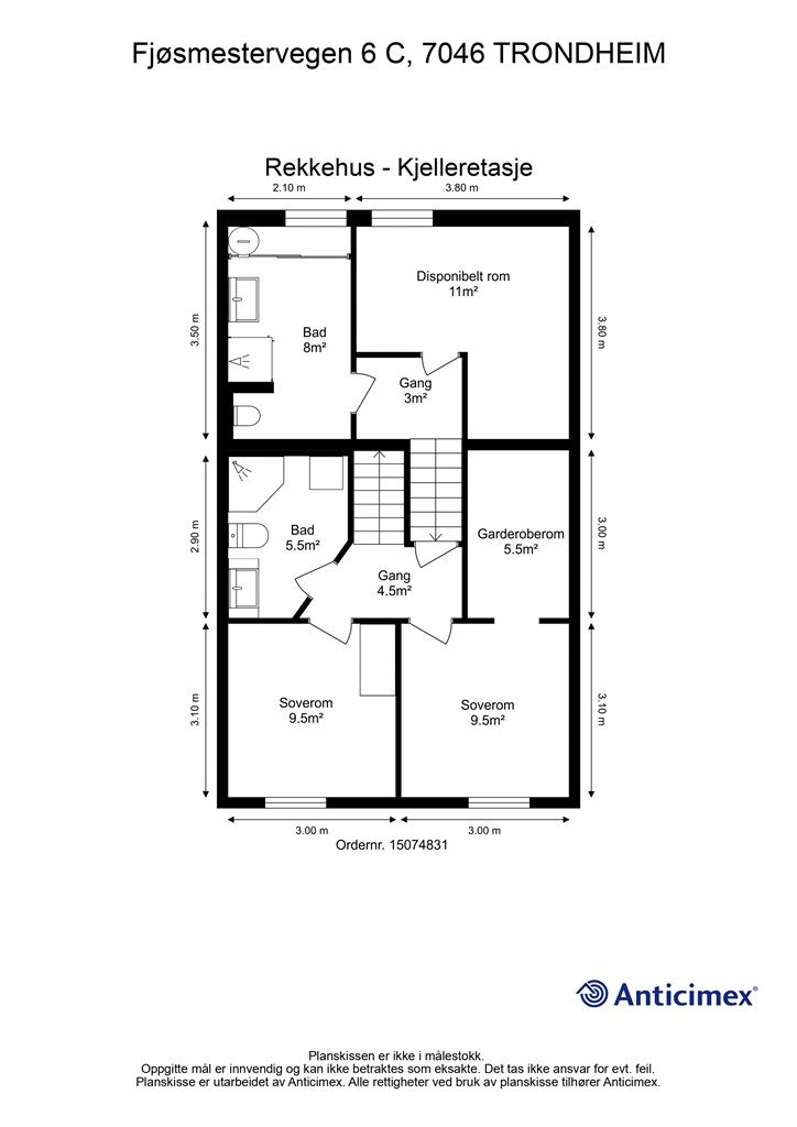 Planskisse kjelleretasje. 