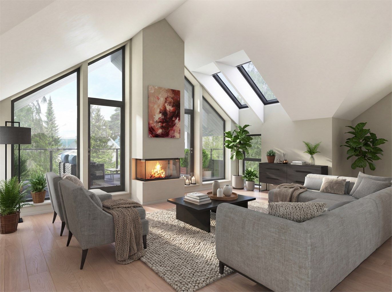 Kvaliteter som egen netto tomt på ca 920 kvm med stor solrik hage og gårdsplass, dobbelgarasje med innvendig adkomst, stor grunnflate og takhøyde på opptil 4,1 meter gjør dette til et sjeldent og unikt prosjekt - (Illustrasjon, avvik vil forekomme)