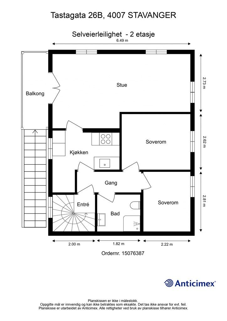 Plantegning 2.etg - Leilighet