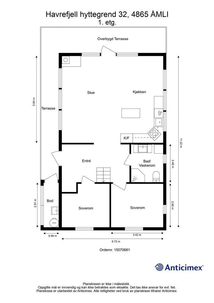 Plantegning fritidsbolig