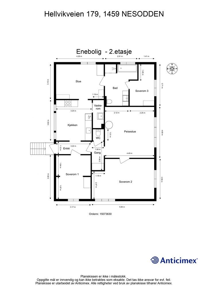 Plantegning 2-etasje.