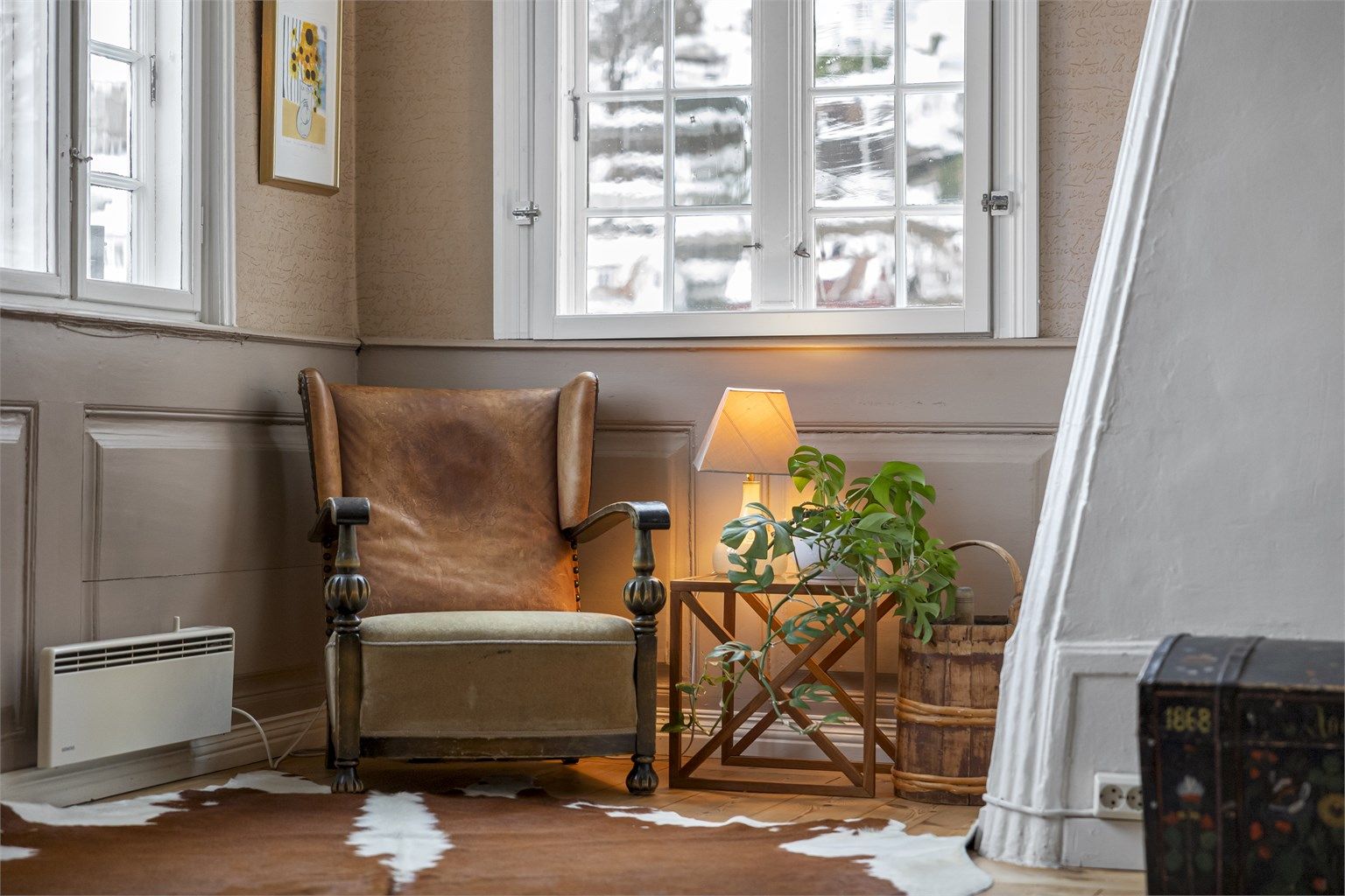 En av mange sjarmerende kroker som inviterer til ro og avkobling.