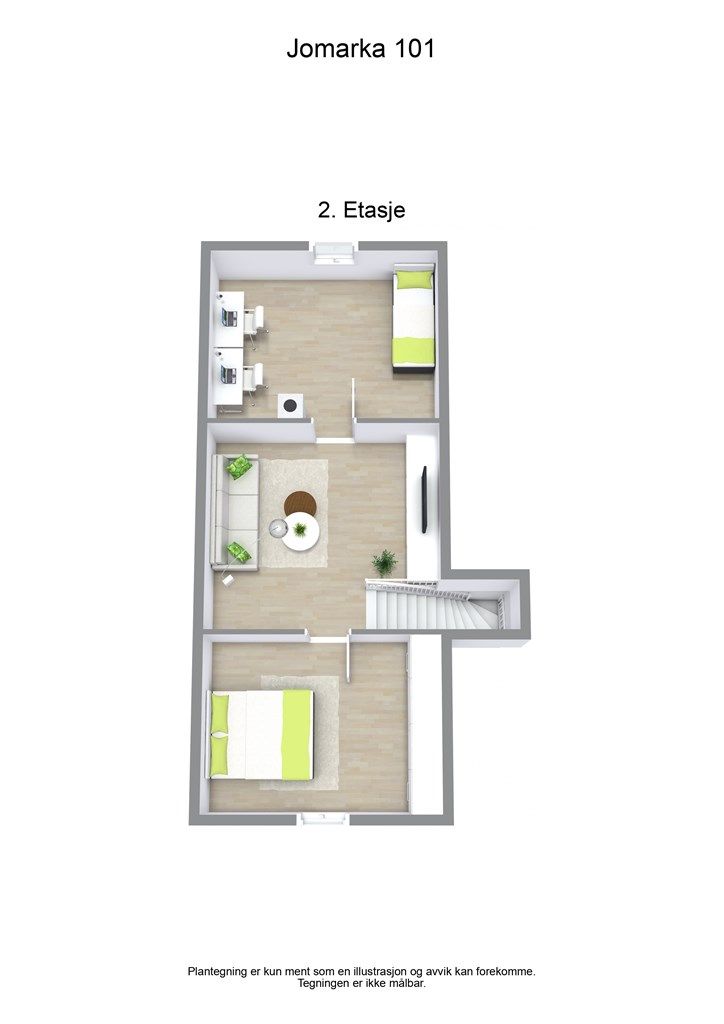 3 D plantegning loftsetasjen 