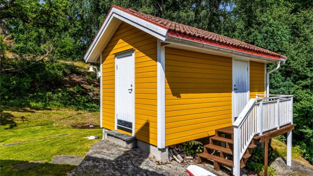 Gode lagringsmuligheter i egen frittliggende bod.
