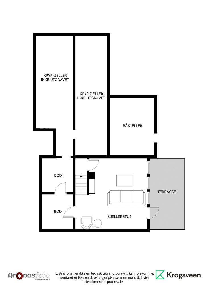 Plantegning kjelleretasjen