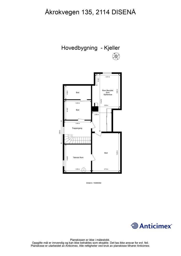 Plantegning - Kjeller. 