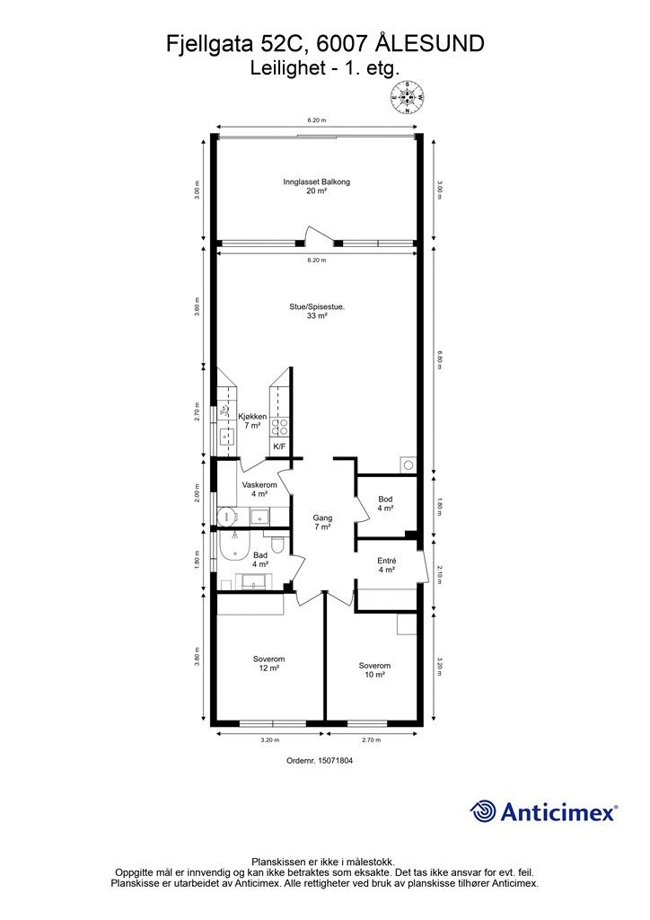 Målsatt plantegning