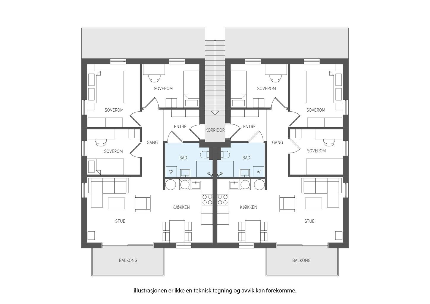 Holandsveien - plantegning 2. etasje