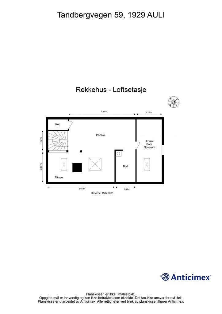 Plantegning- Loftsetasje.