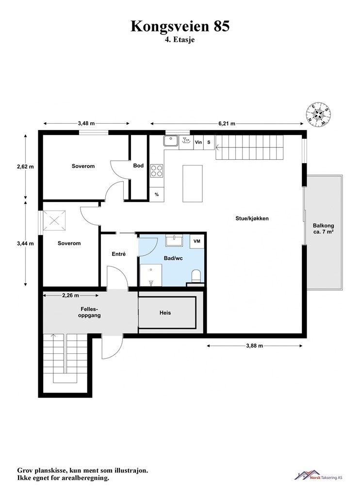 Plantegning for 4.etasje