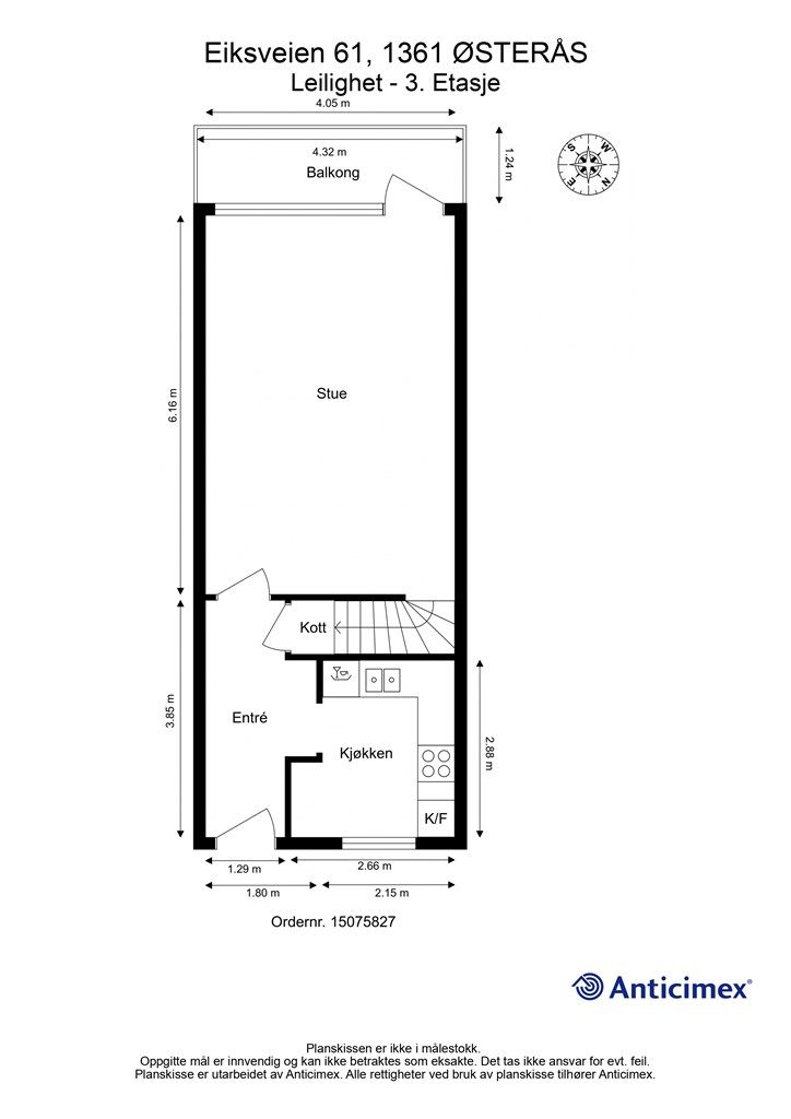Leiligheten er en spennende 4-roms som går over to plan. Første plan rommer de sosiale sonene.