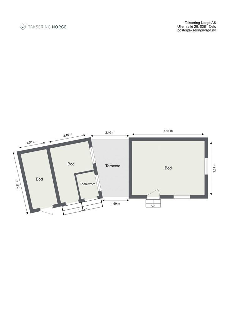 Plantegning utebod 1 og 2