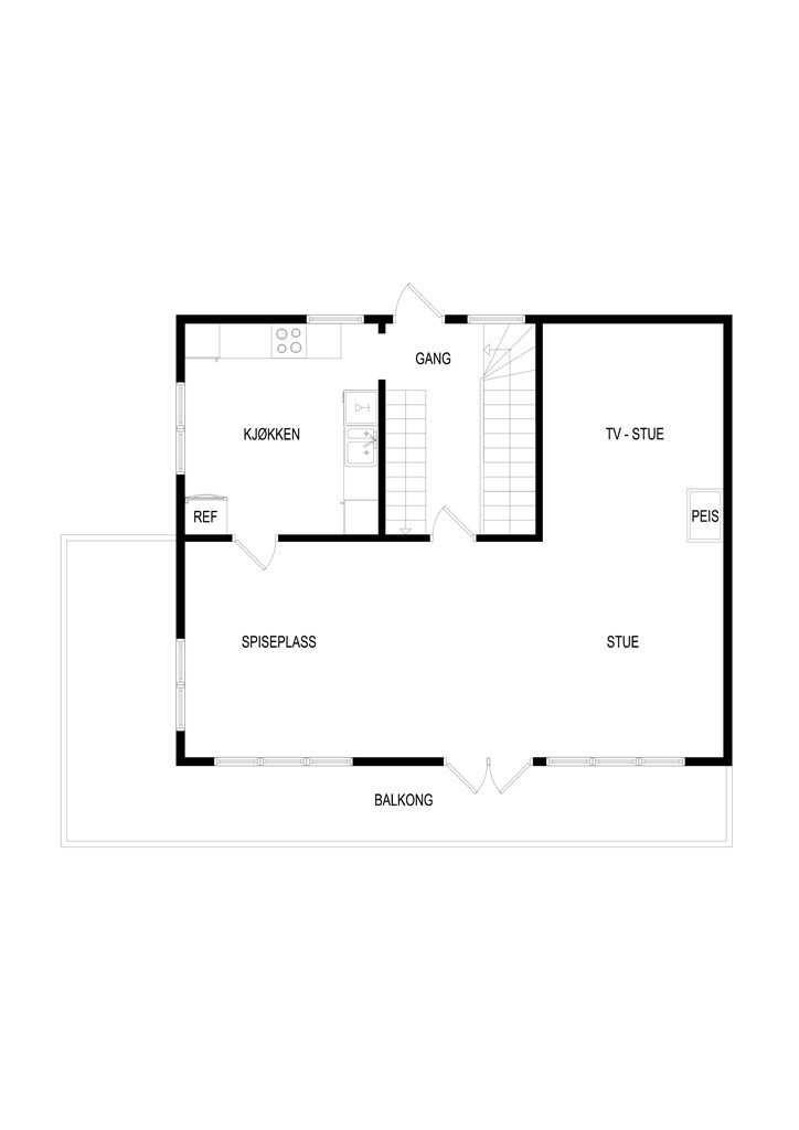 Plantegning hovedetasje 1 etasje 