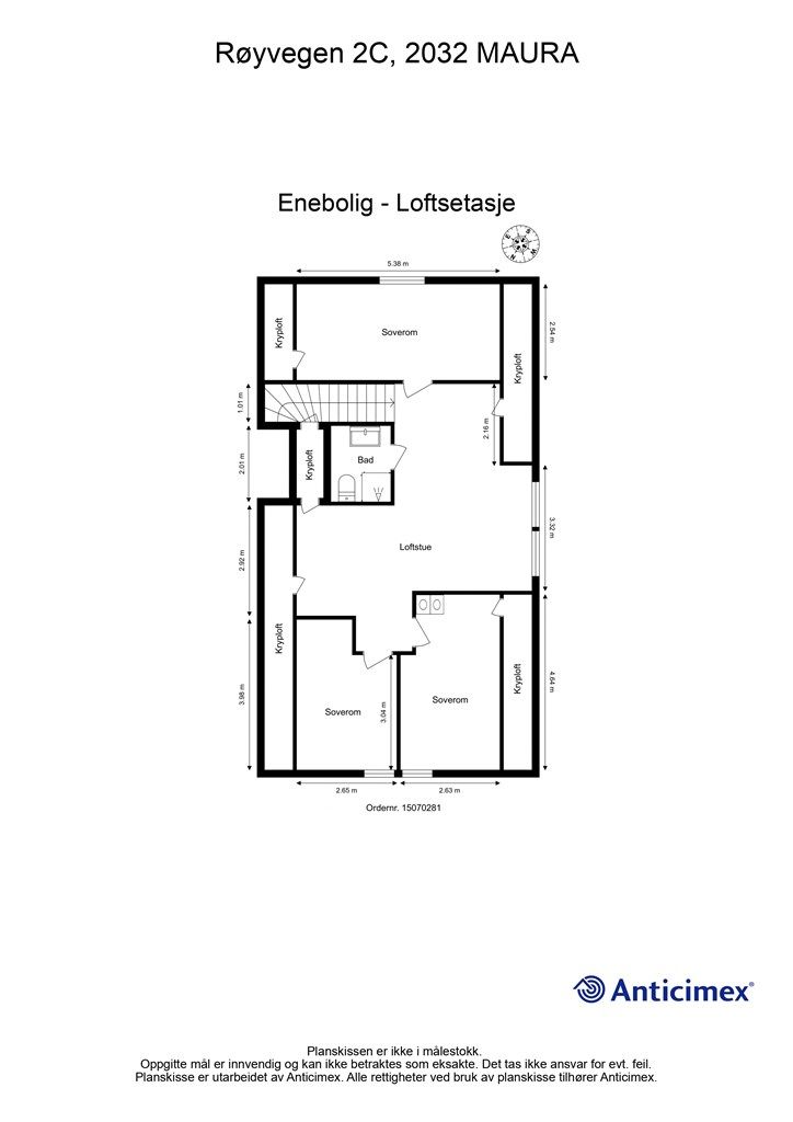 Plantegning Loftsetasje