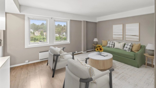 En lys, lekker og stilfull leilighet i byggets 5.etasje