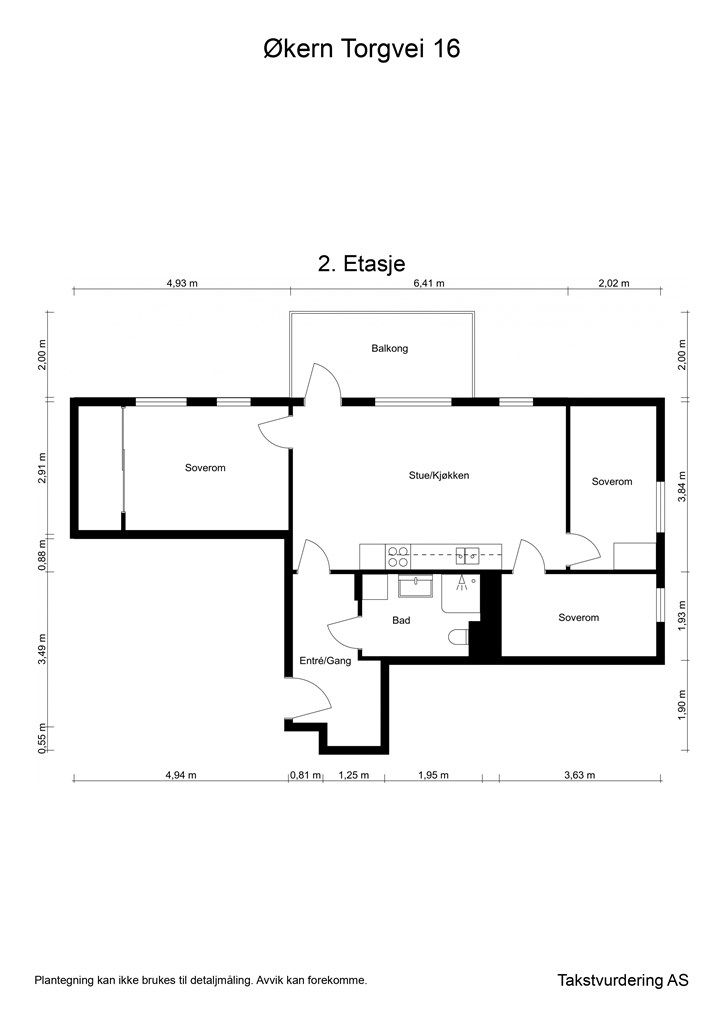 Målsatt plantegning