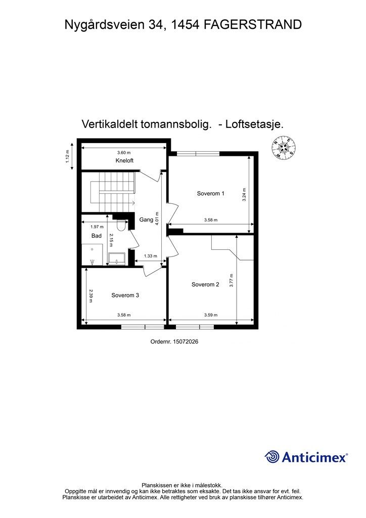 Plantegning loftetasje