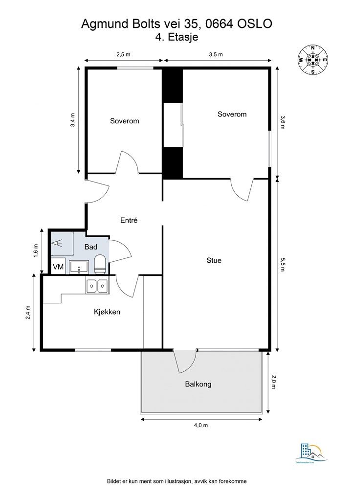 Boligen har en praktisk og arealeffektiv planløsning.
