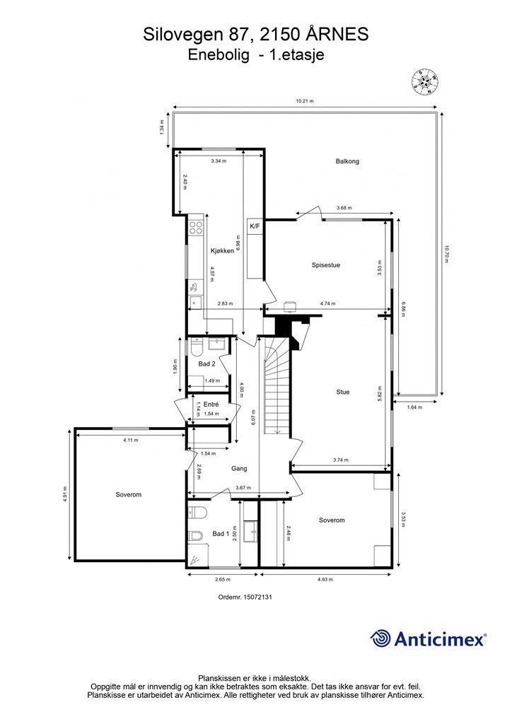 Plantegning - 1. etasje. 