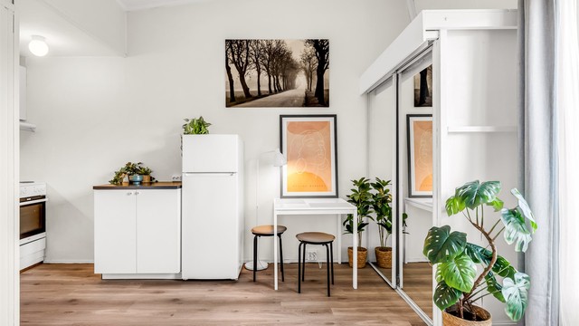 Naturlig plass for spisebord i tilknytning til kjøkkenet.