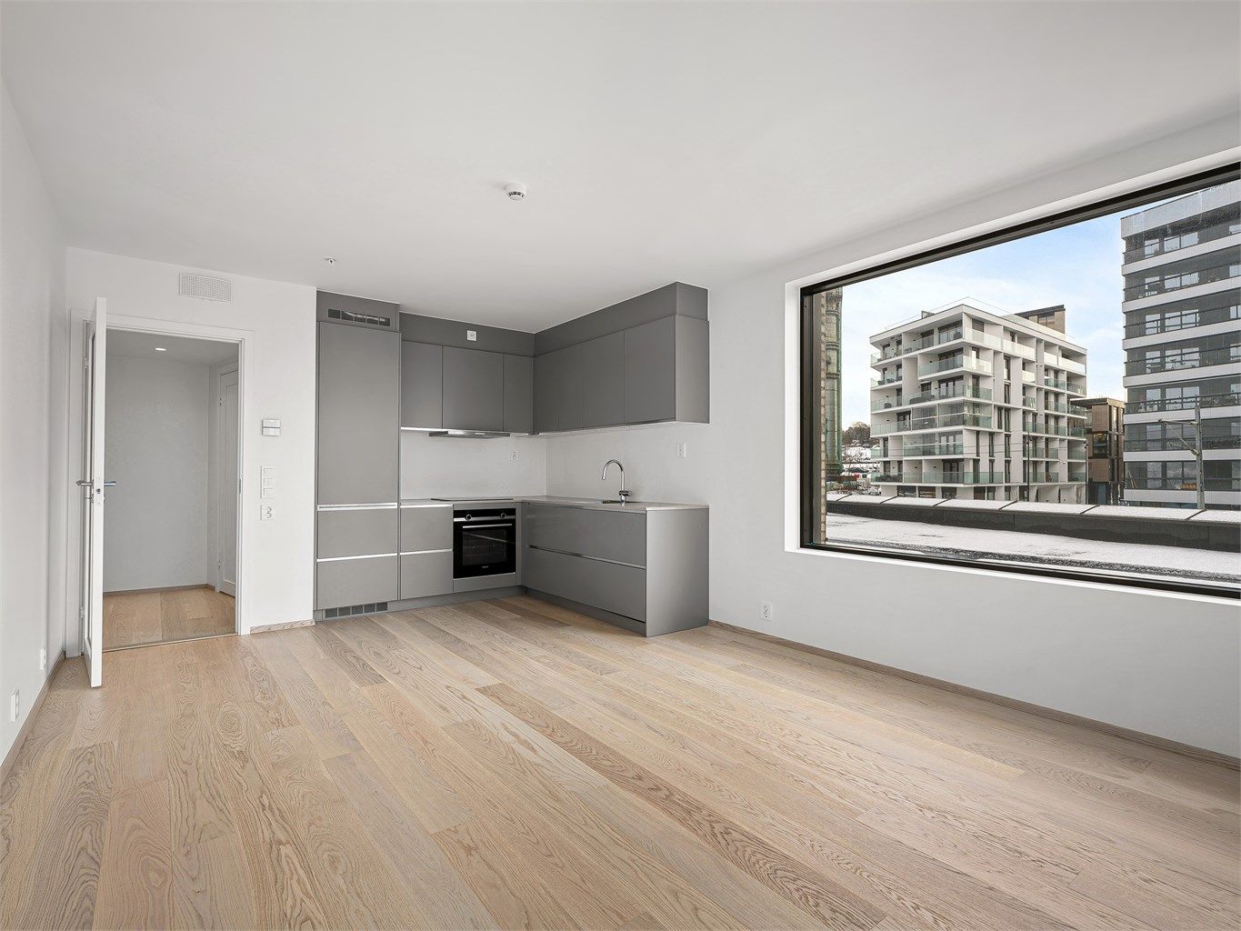 Åpen stue/kjøkken løsning.