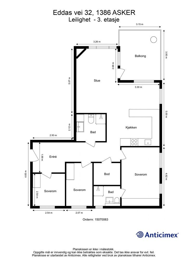 Plantegning - 3. etasje