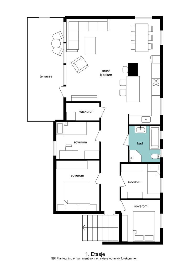 Plantegning hovedetasje