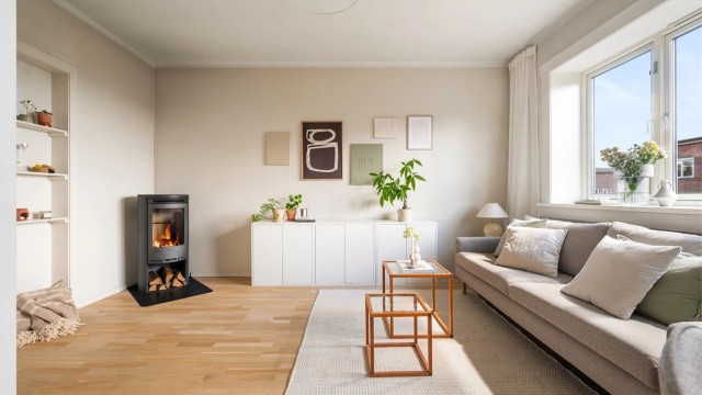 Dette er en gjennomgående toppleilighet med utsikt og utmerkede lys- og solforhold!
Foto: Peter Futo