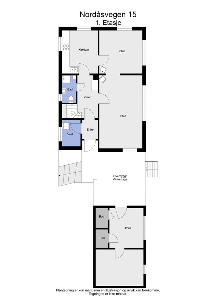 2 D plantegning 1. etasje