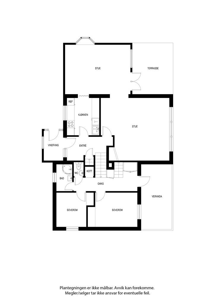 Plantegning 1. etasje og 1. halvplan 
