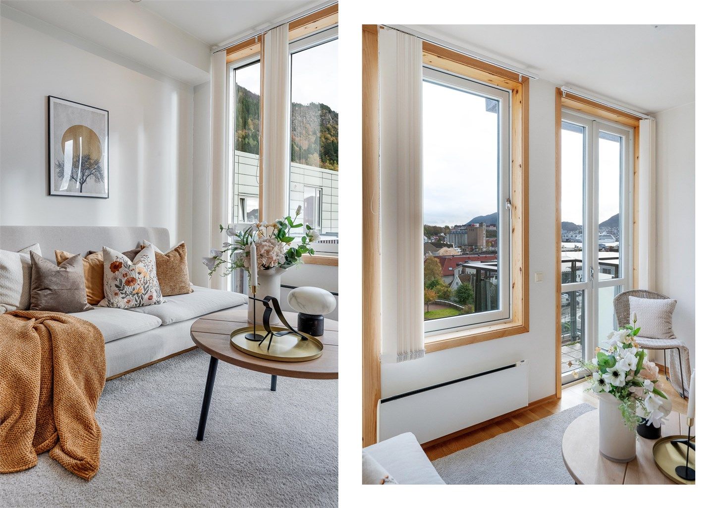 Med høy plassering i bygget får du nydelig utsikt over nærområdet og innover mot Bergen sentrum.