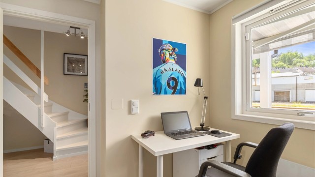 Også plass til skrivebord/hjemmekontor
