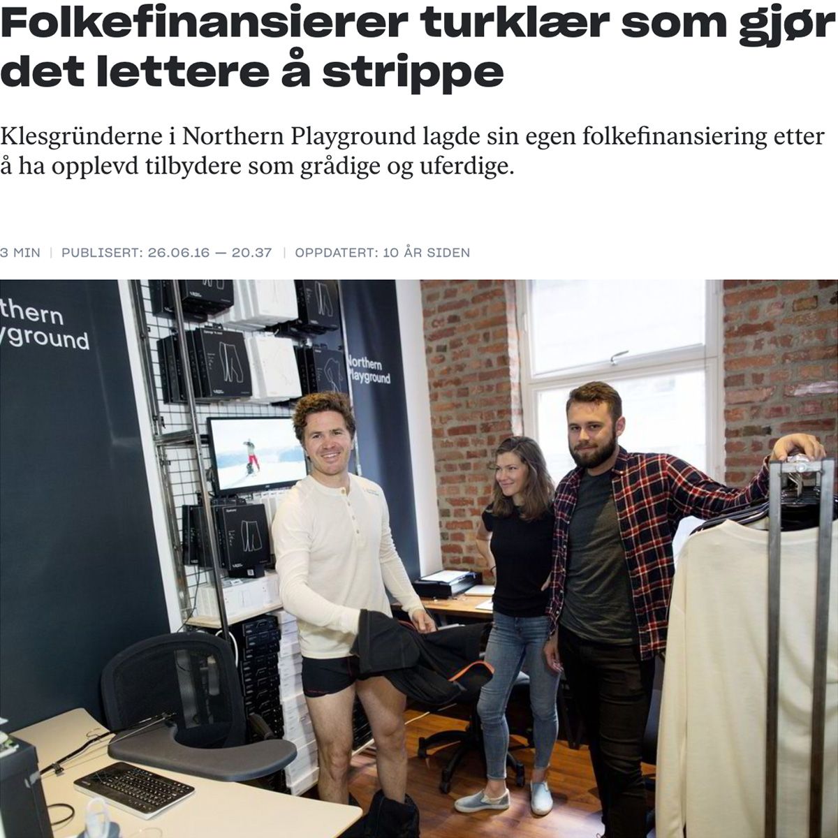 Bilde fra Dagens Næringsliv Northern Playground Folkefinansiering