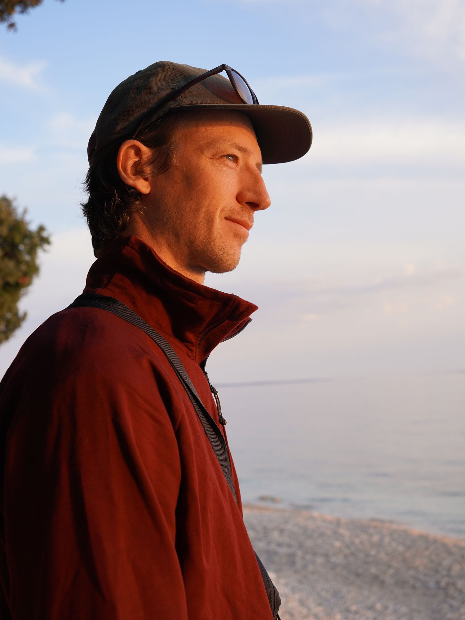 Matt looking at the sunset from one of their many camps during the bike trip