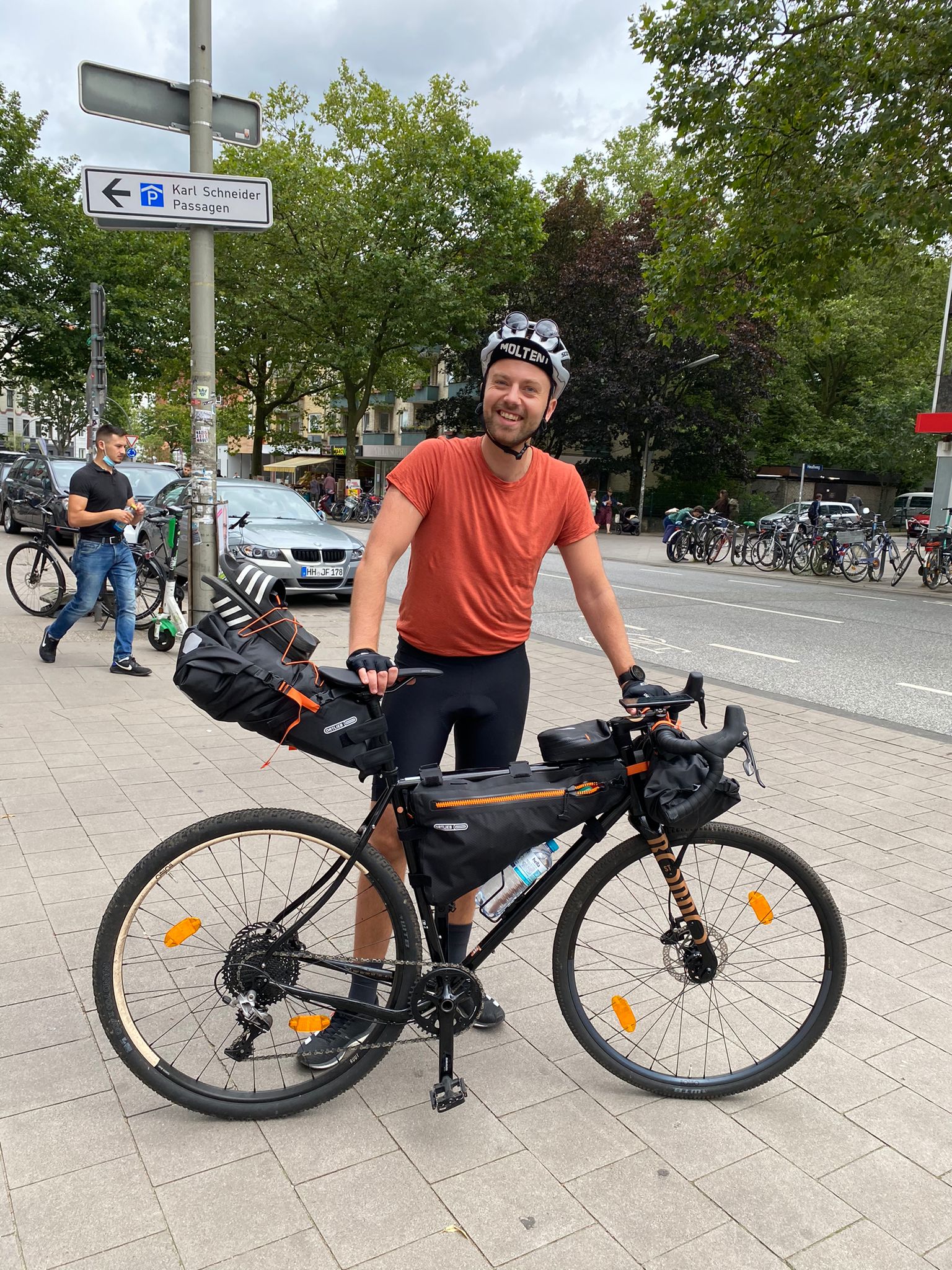 Photo of Ole with his bicycle.