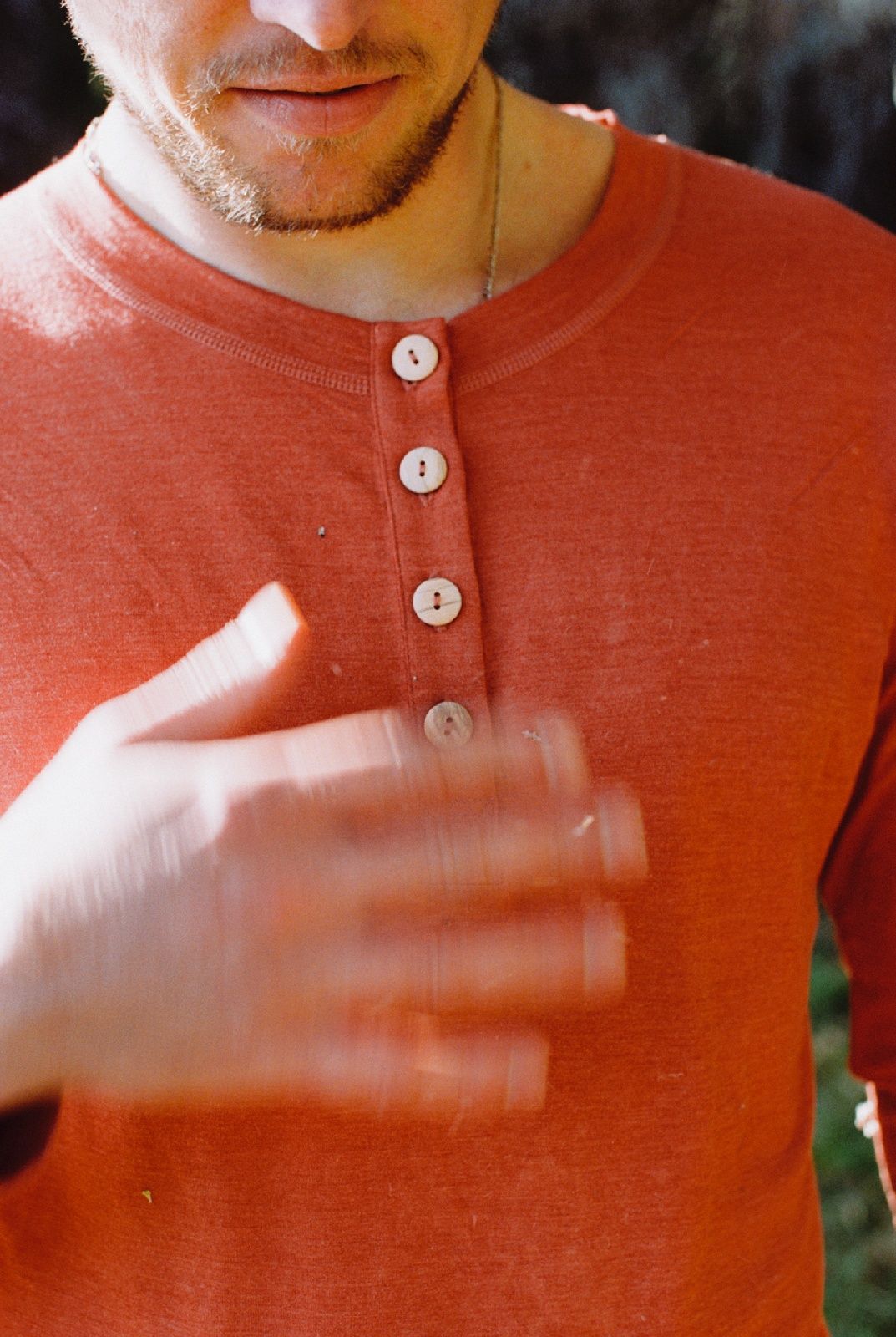 Man in orange sweater