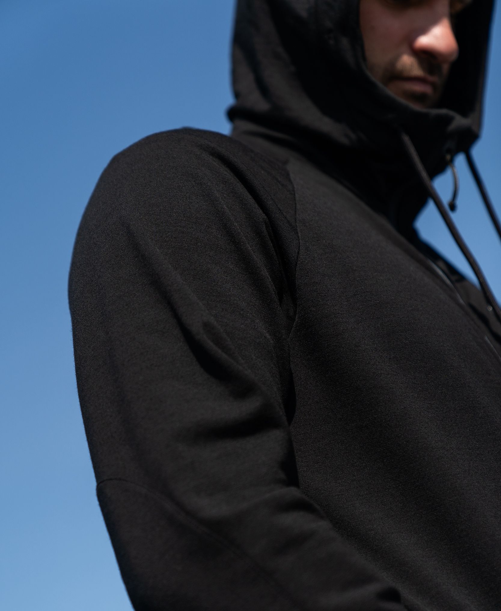 man in wool fleece hoodie