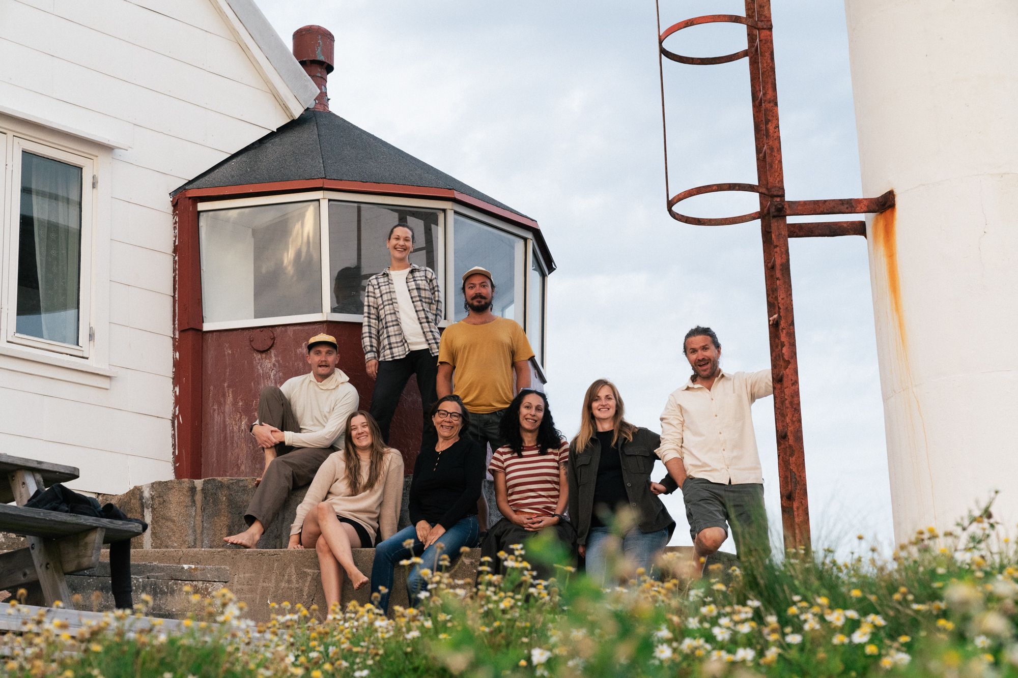 The NP team outside of Strømtangen Fyr