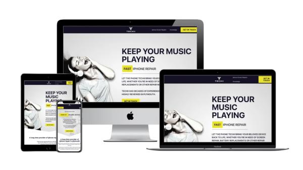 Techii iPhone repair homepage on desktop