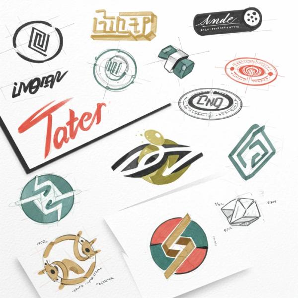 Collection of bold, distinctive logo design concepts created by Boosh Digital