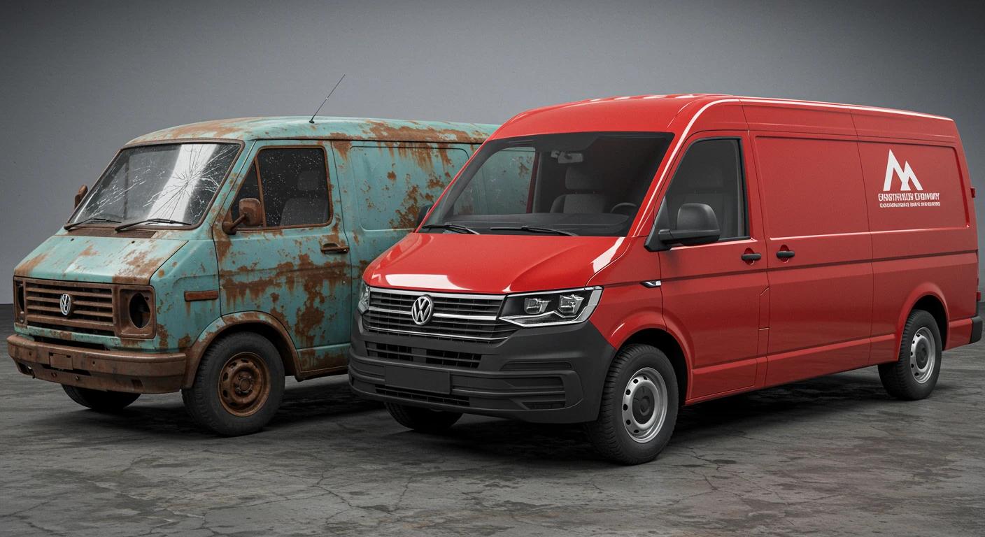 Old and new vans depicting the impression of old vs news in professionalism
