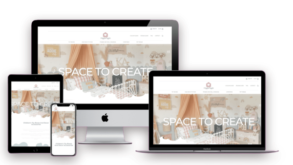 HigglePiggle custom children’s furniture ecommerce site shown across devices