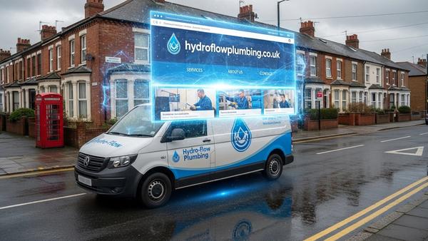 A work van and a website digital impression