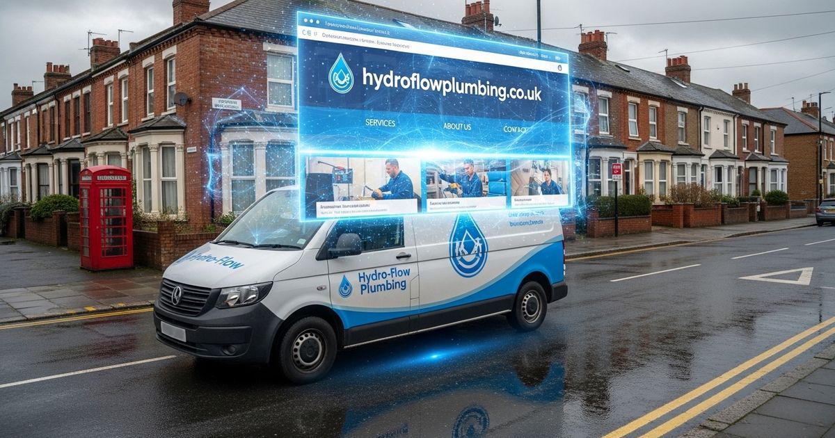 A work van and a website digital impression