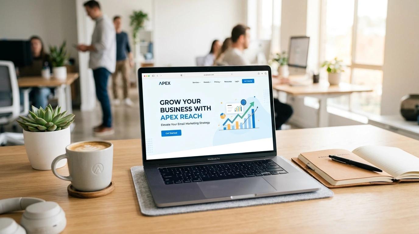 laptop with email marketing screen