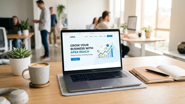 laptop with email marketing screen