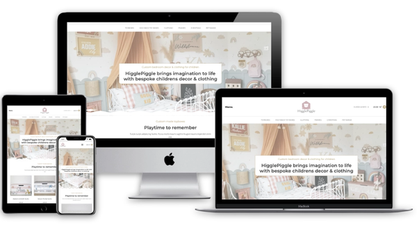 Ecommerce website built for a Devon small business, shown on desktop and mobile