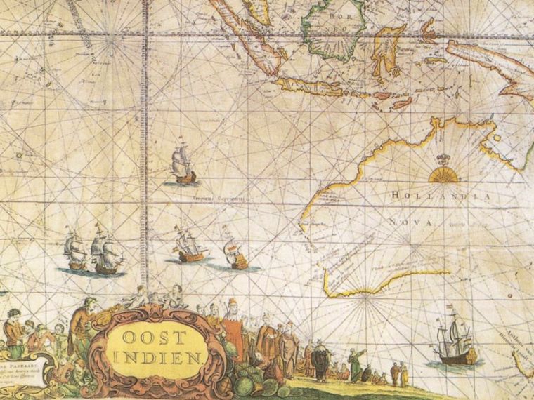 Nova Hollandia (modern-day Australia) and the East Indies depicted by Pieter Goos, 1700