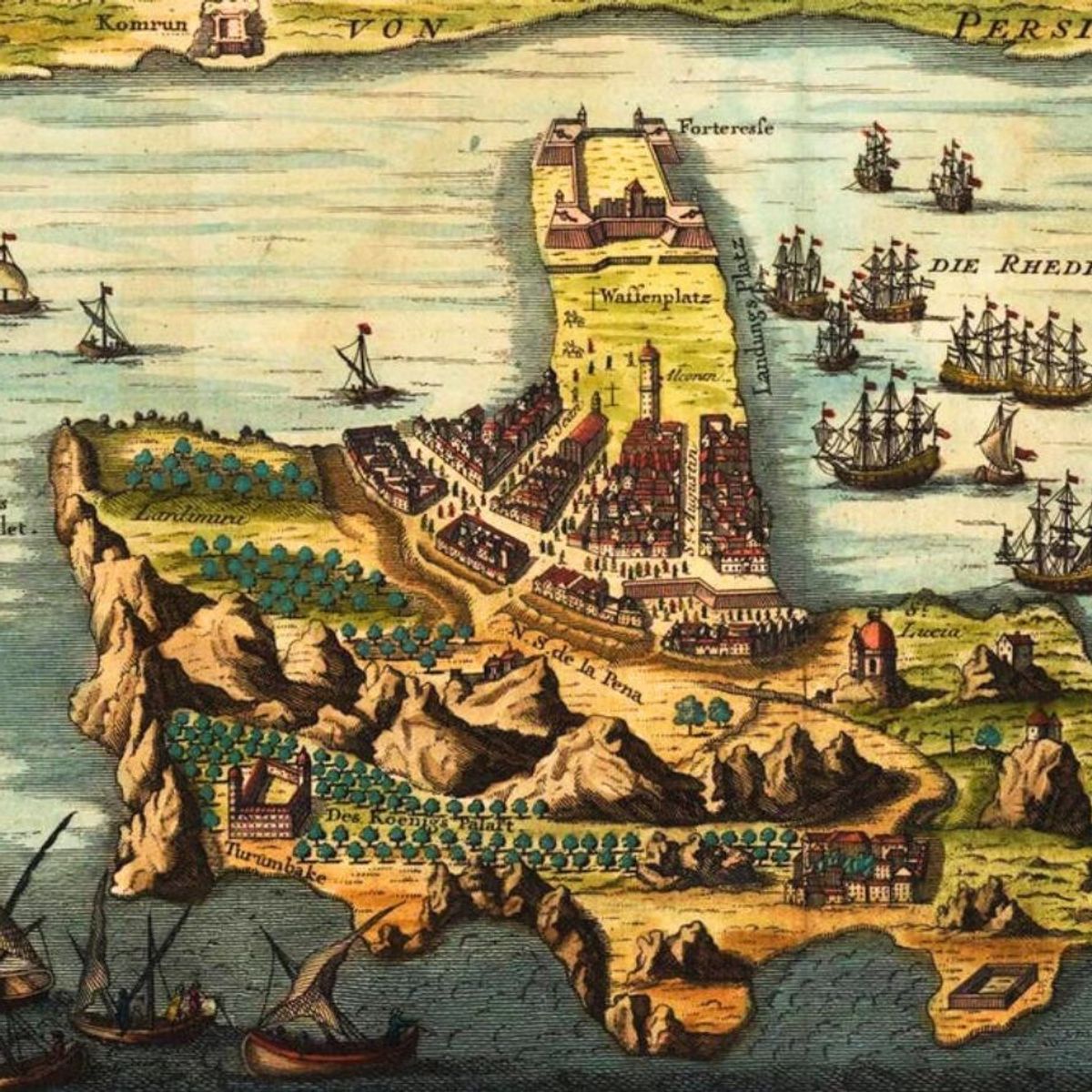 Coast of Hormuz in Persia by Cartographer Jacques-Nicolas Bellin