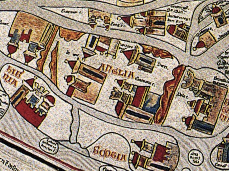 A uniquely crafted detail of the Ebstorf Mappa Mundi